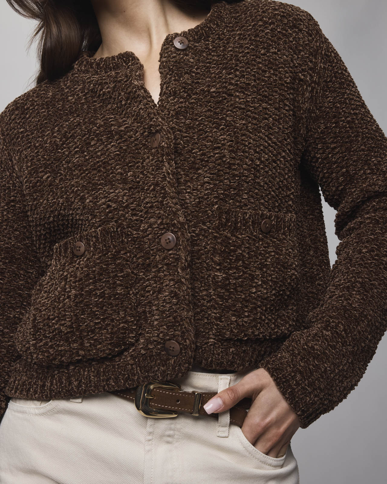 Andrea Chenille Crop Cardigan - Image 11
