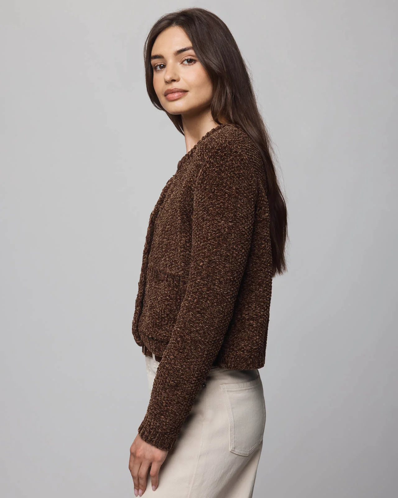 Andrea Chenille Crop Cardigan - Image 12