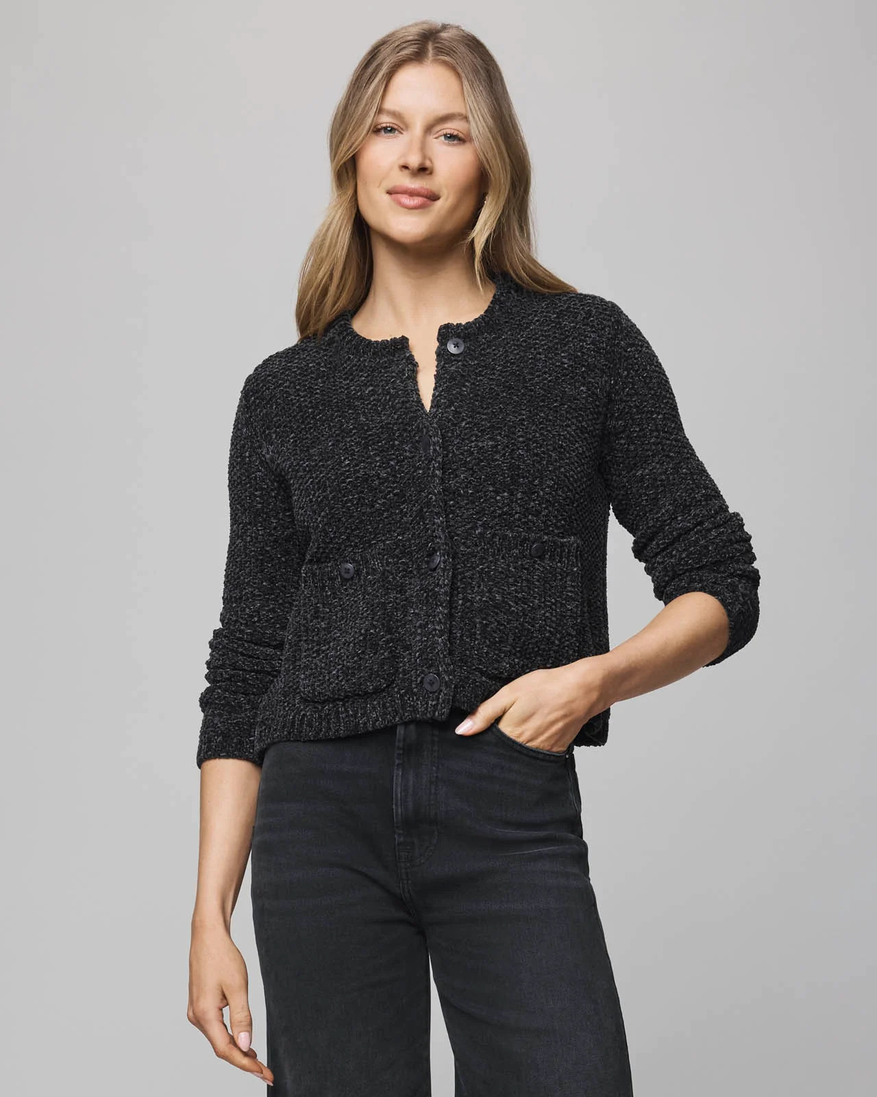 Andrea Chenille Crop Cardigan - Image 16