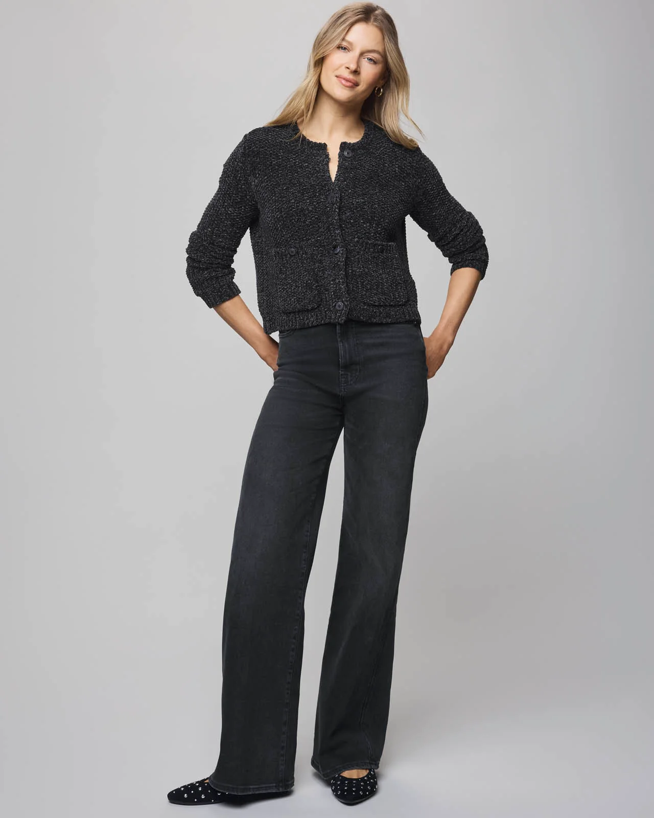 Andrea Chenille Crop Cardigan - Image 17