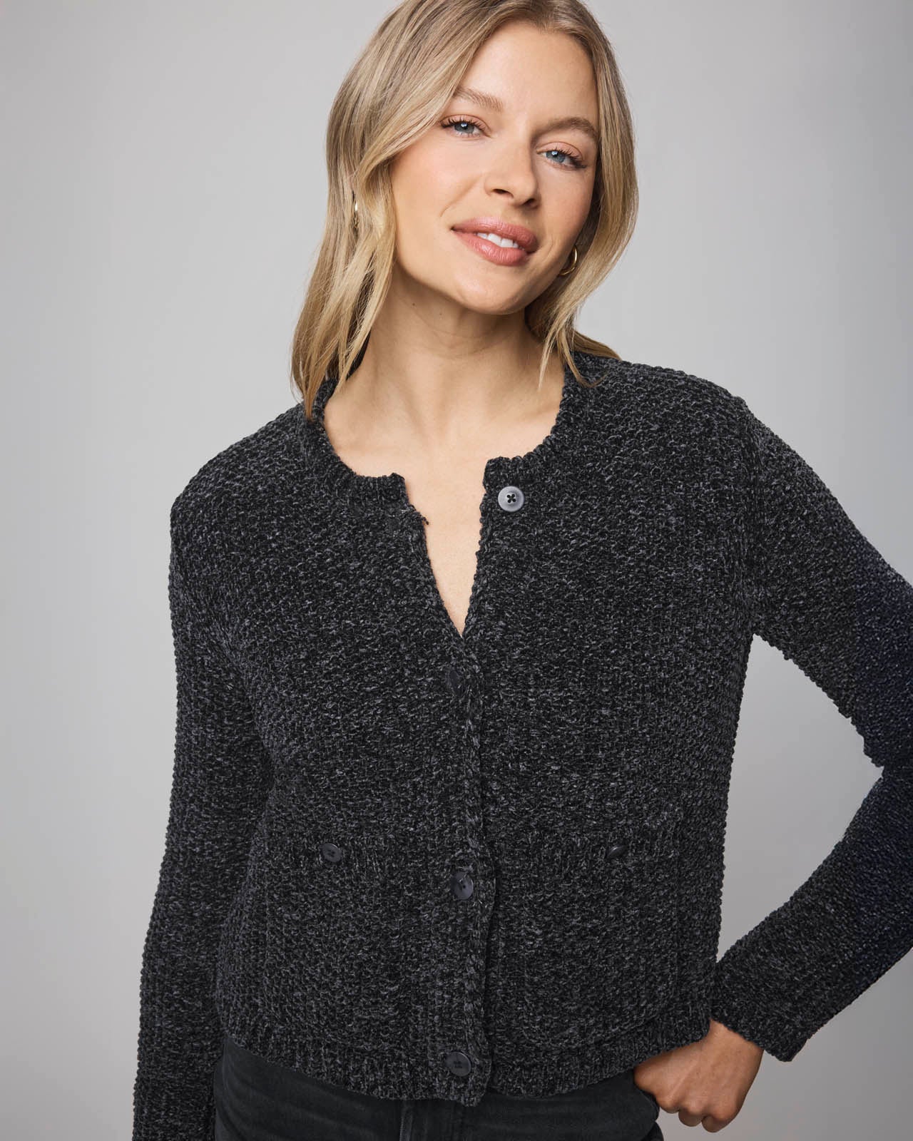 Andrea Chenille Crop Cardigan - Image 18