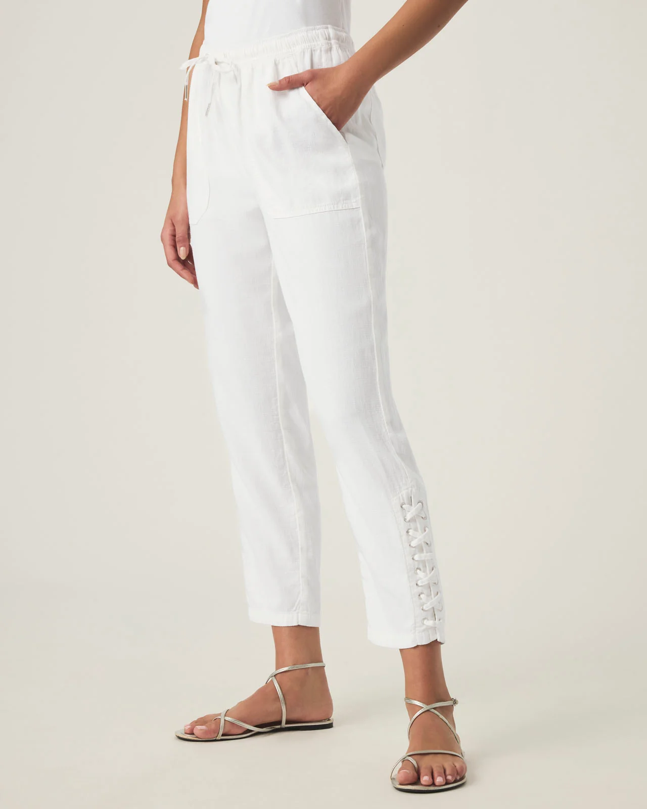 Angie Straight Leg Lace-Up Pant