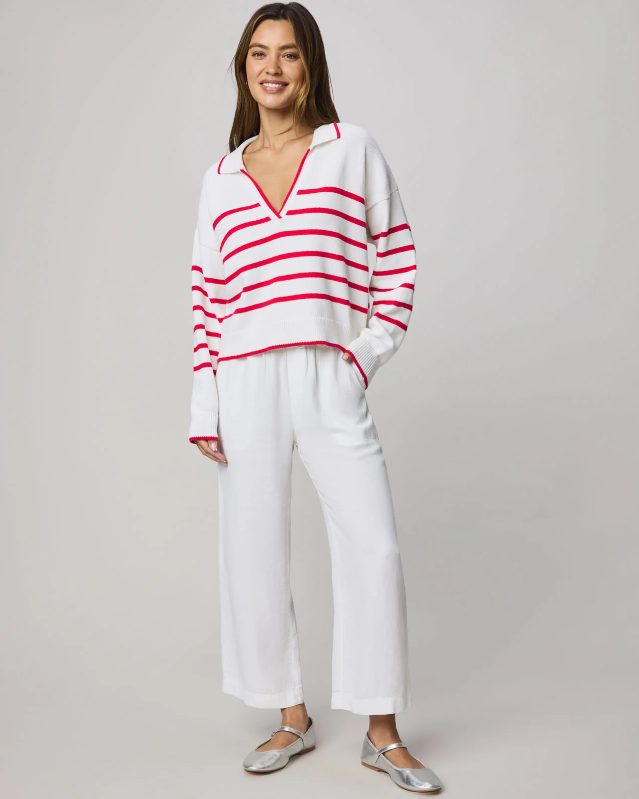 Arden Striped Polo Sweater - Image 11