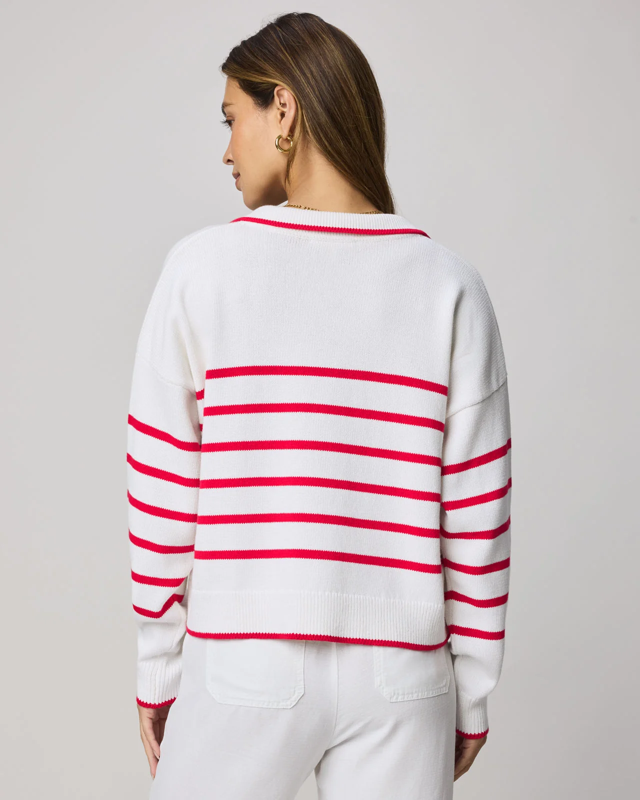 Arden Striped Polo Sweater - Image 15