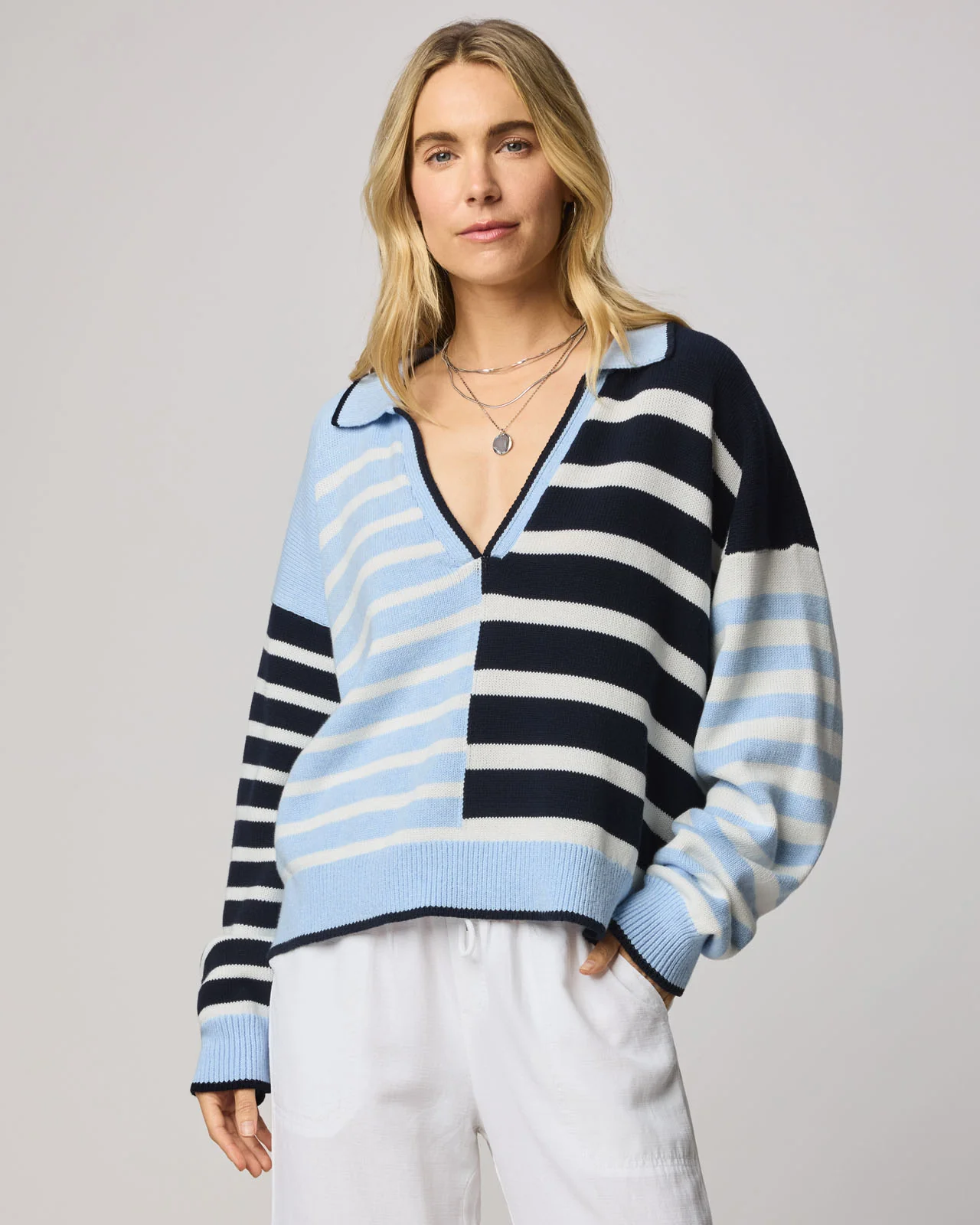 Arden Striped Polo Sweater - Image 4