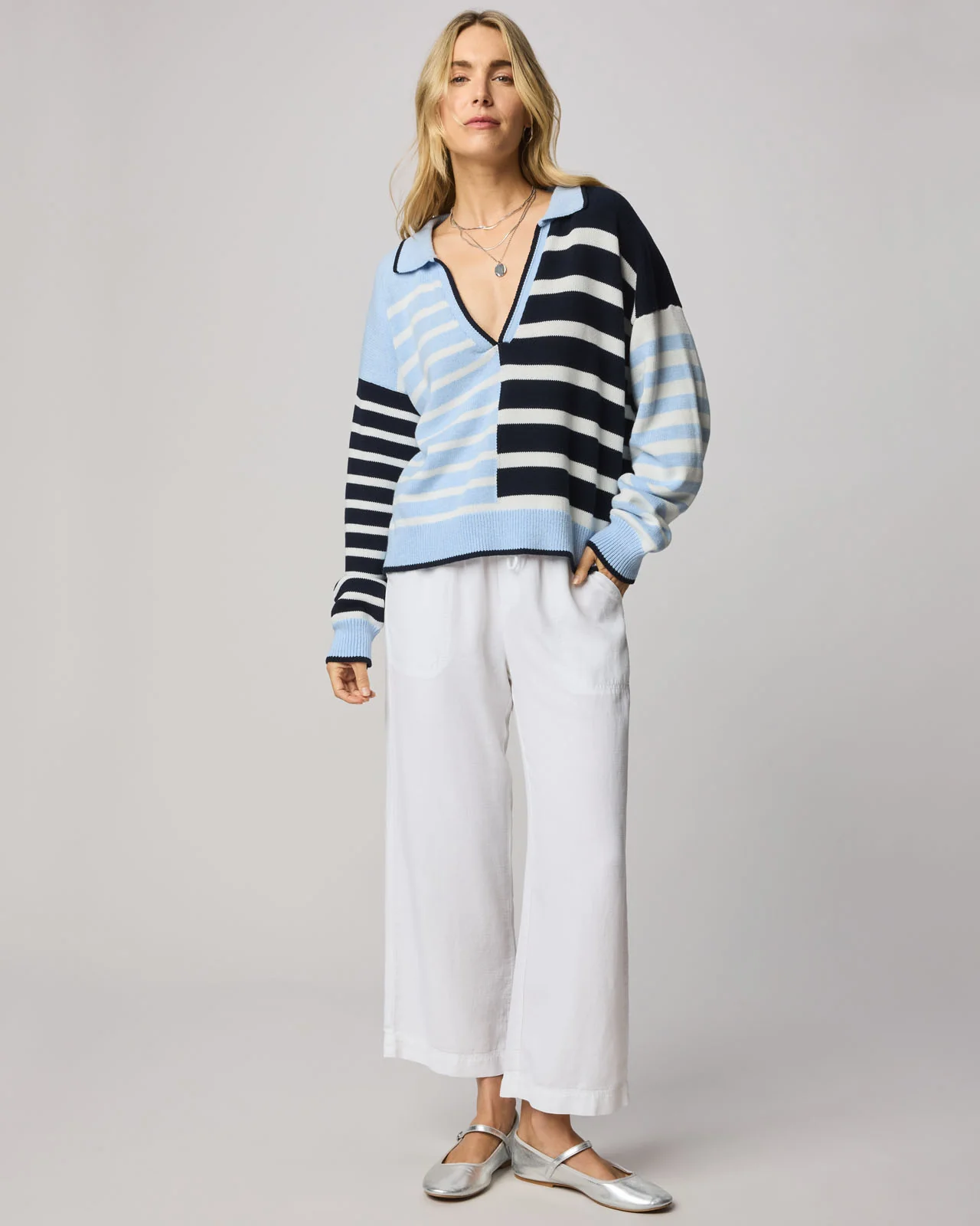 Arden Striped Polo Sweater - Image 6