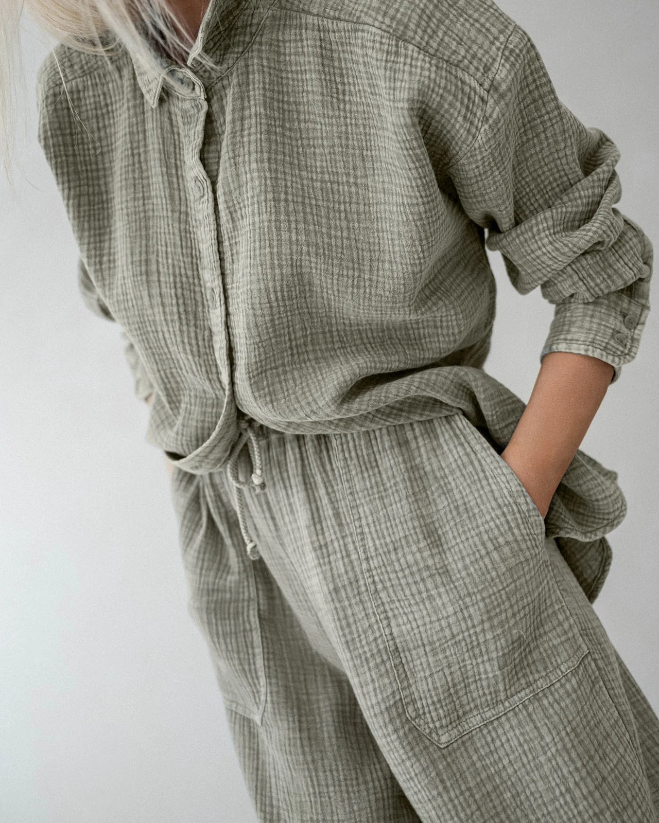 Ava Gauze Button Down