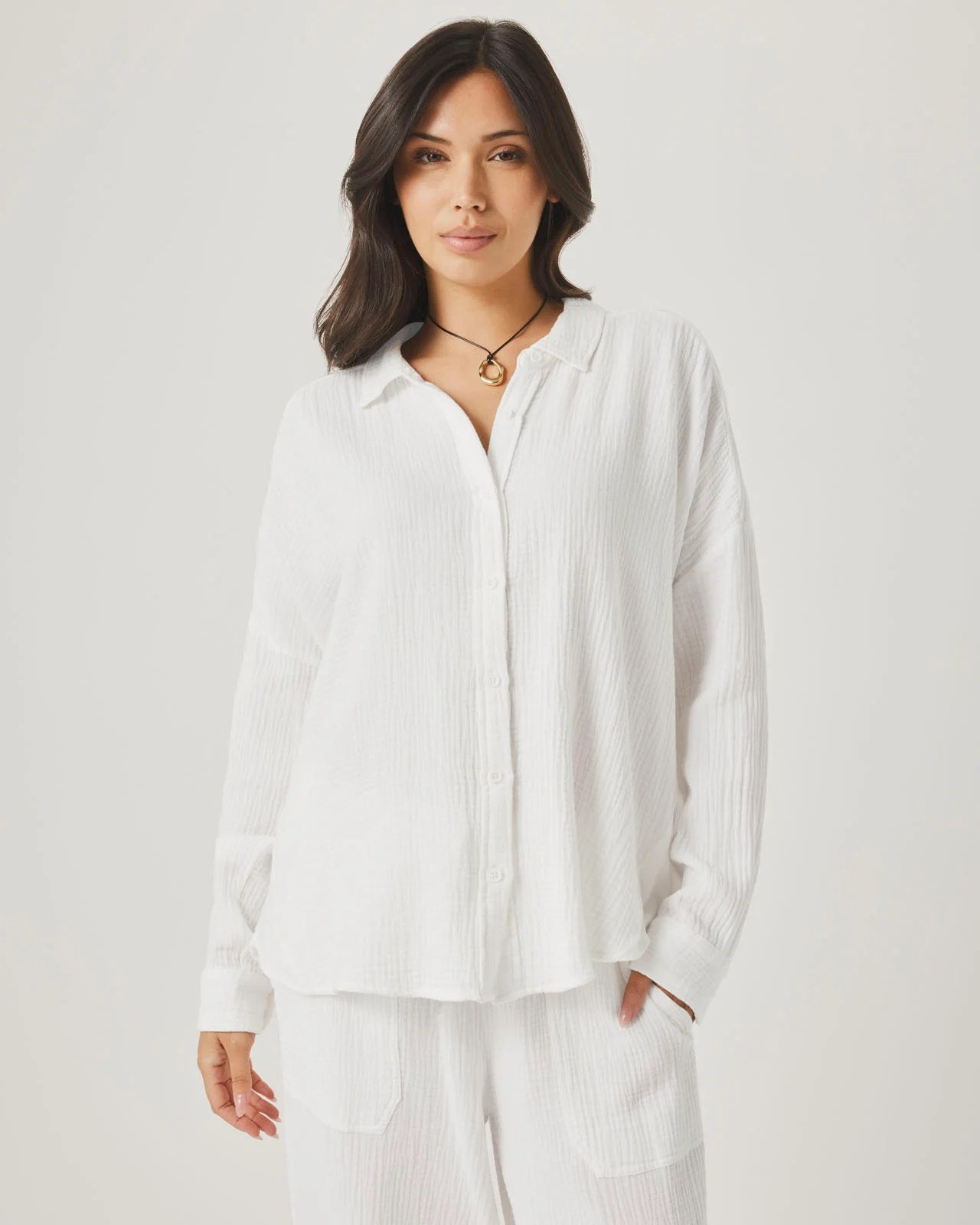 Ava Gauze Button Down - Image 17