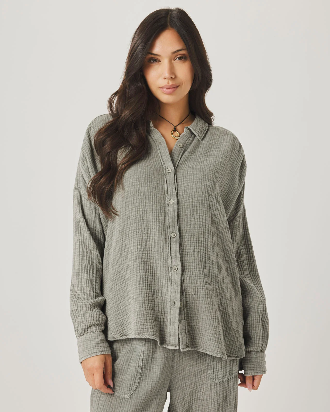 Ava Gauze Button Down - Image 2