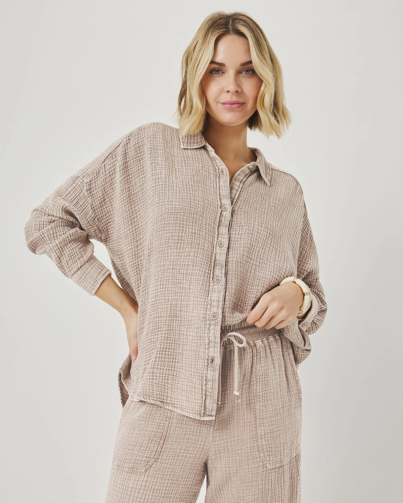 Ava Gauze Button Down - Image 3