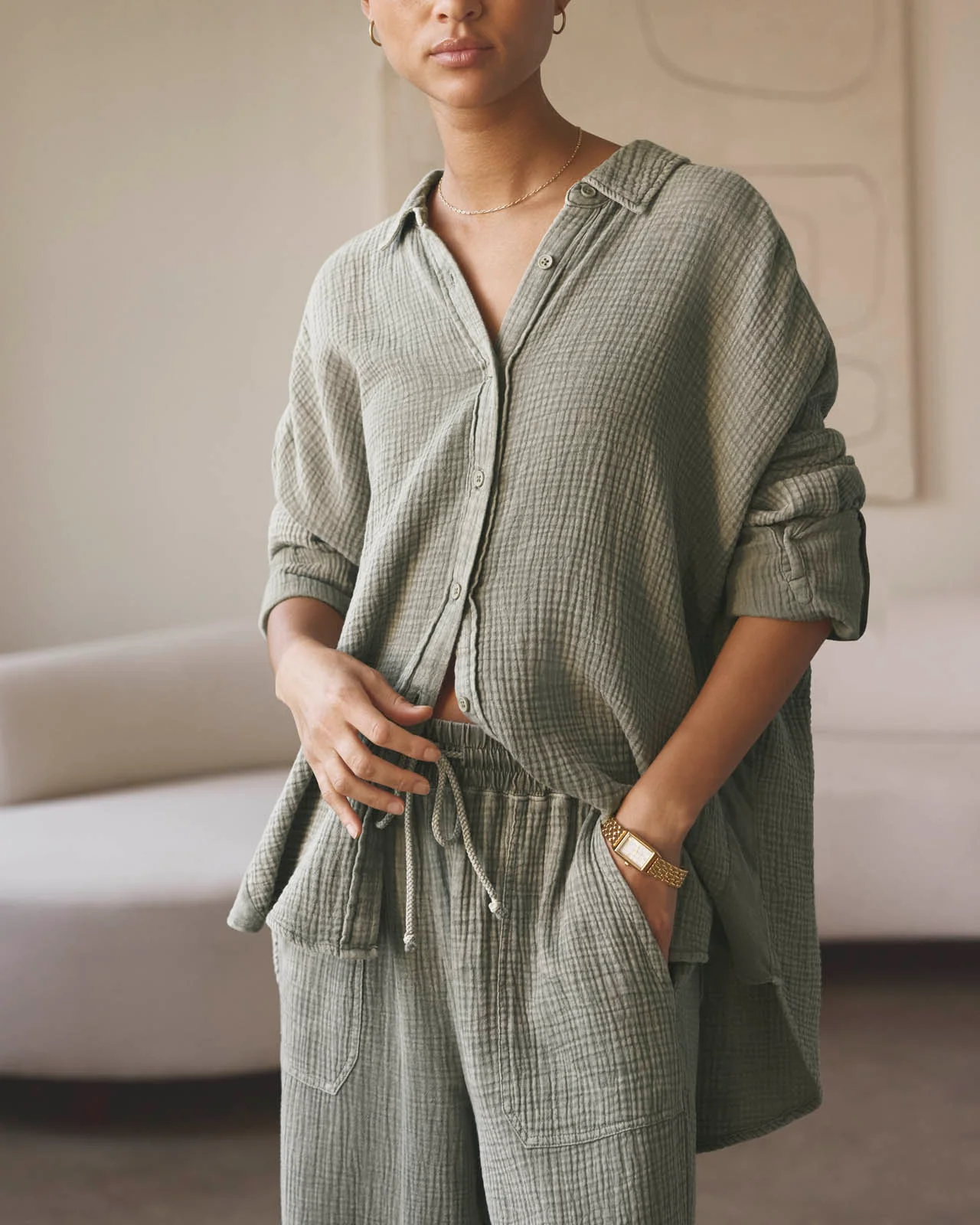 Ava Gauze Button Down - Image 6