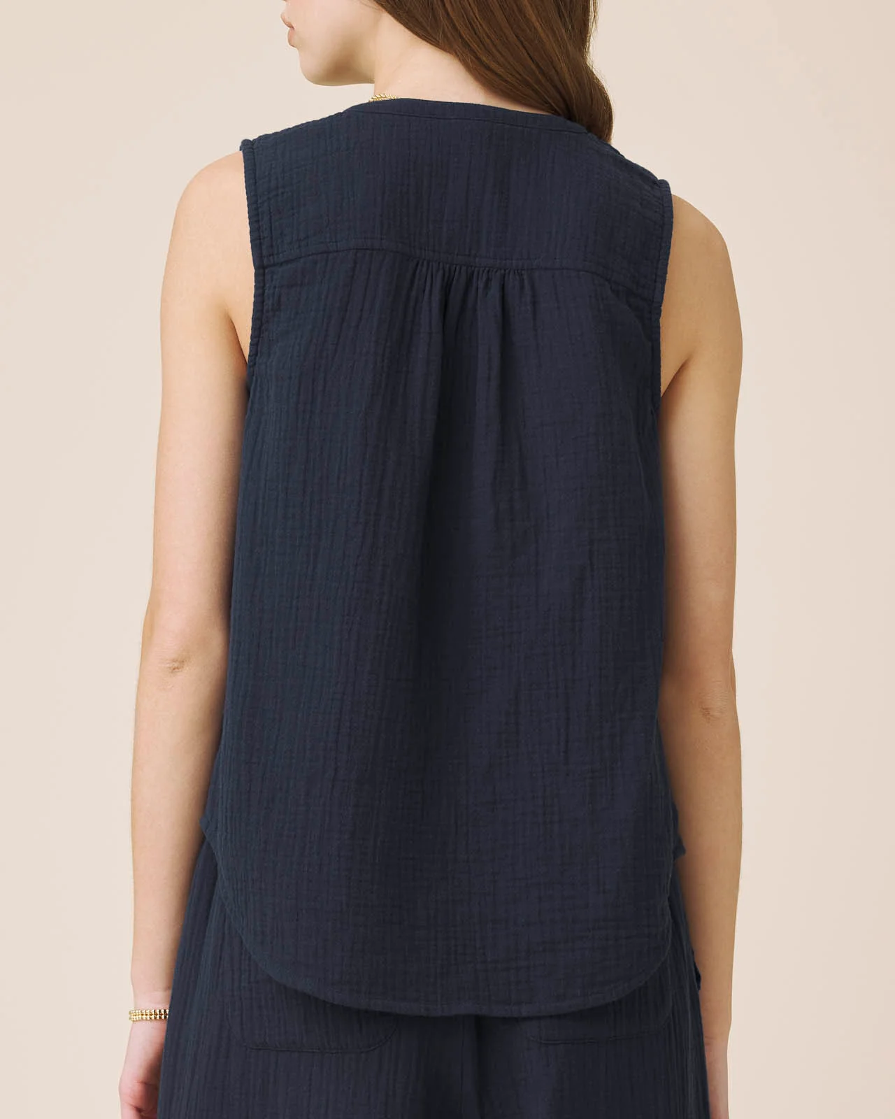 Ava Gauze Button Tank - Image 19