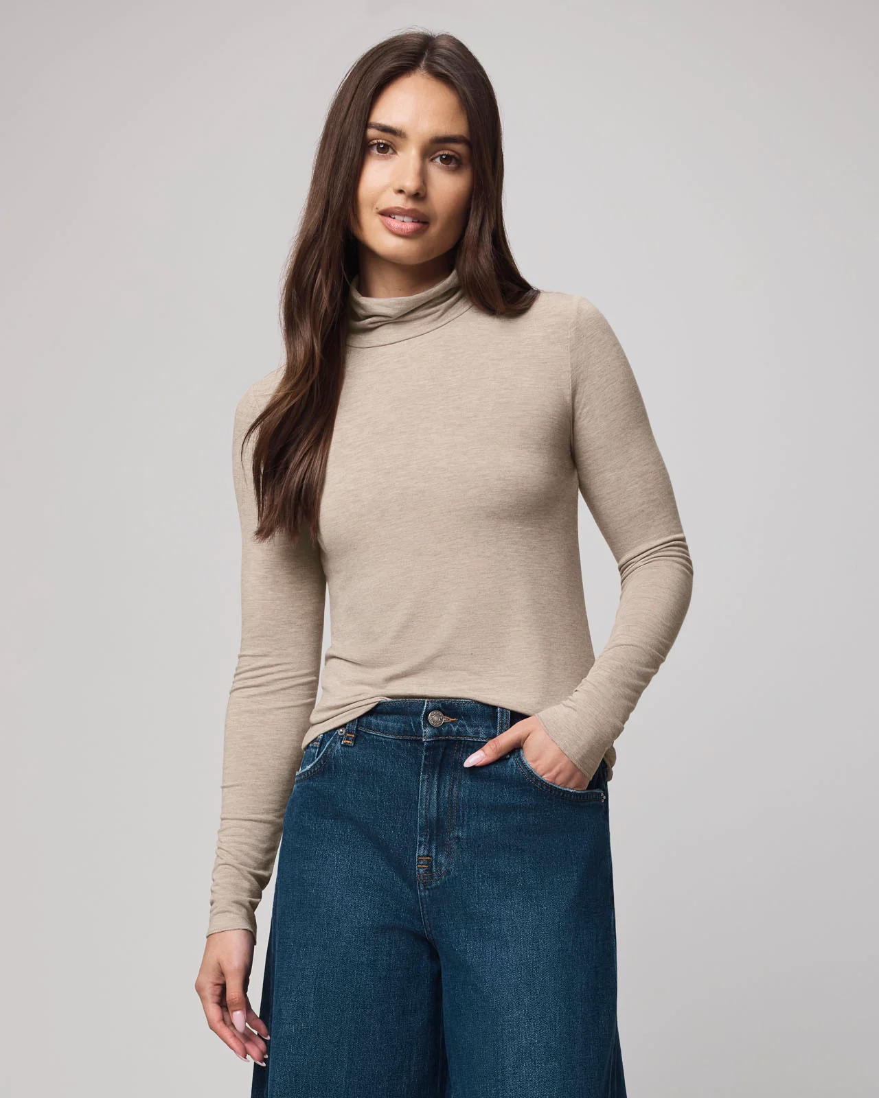 Bamboo Blend Long Sleeve Turtleneck - Image 3