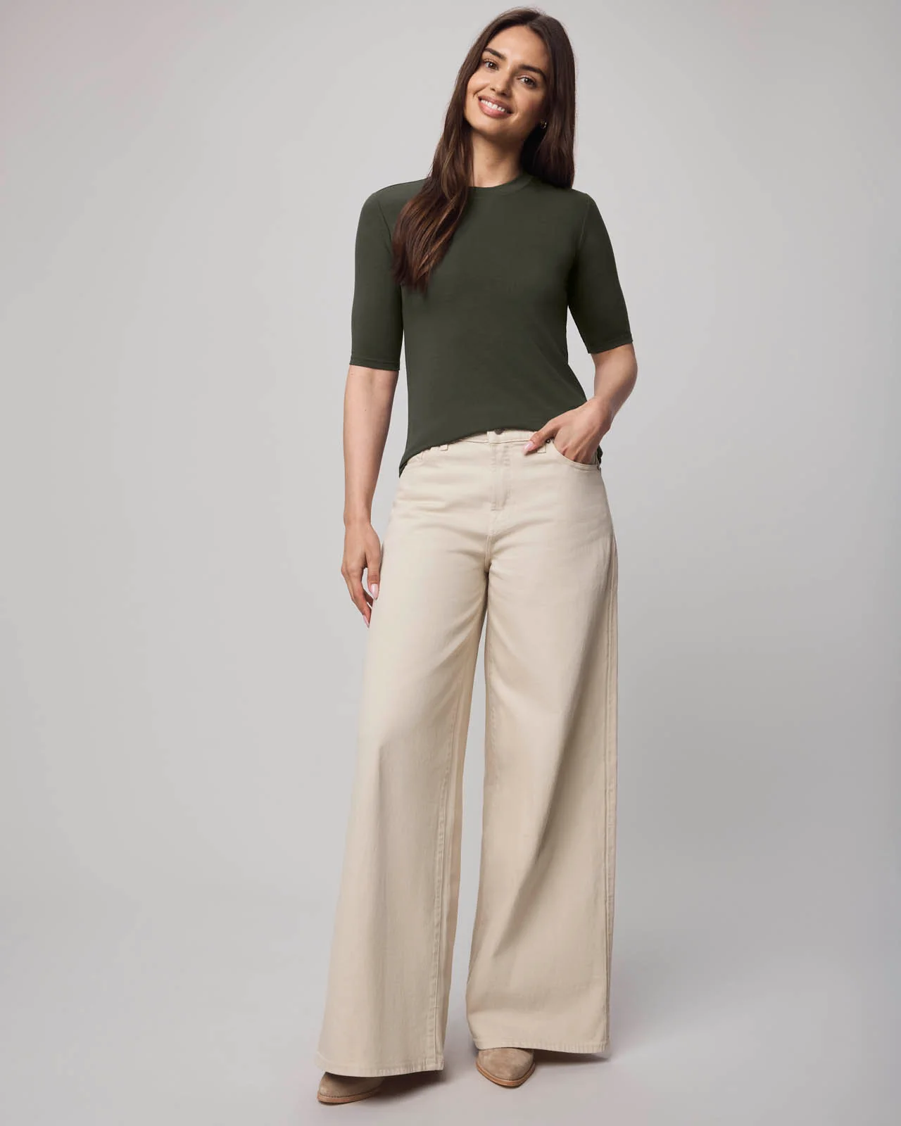 Bamboo Blend Quarter Sleeve Tee - Image 13