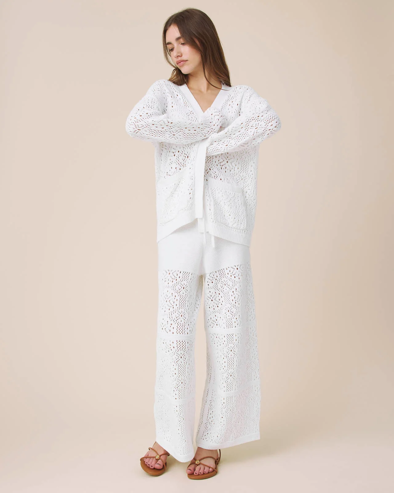 Beckham Crochet Open Cardigan - Image 2