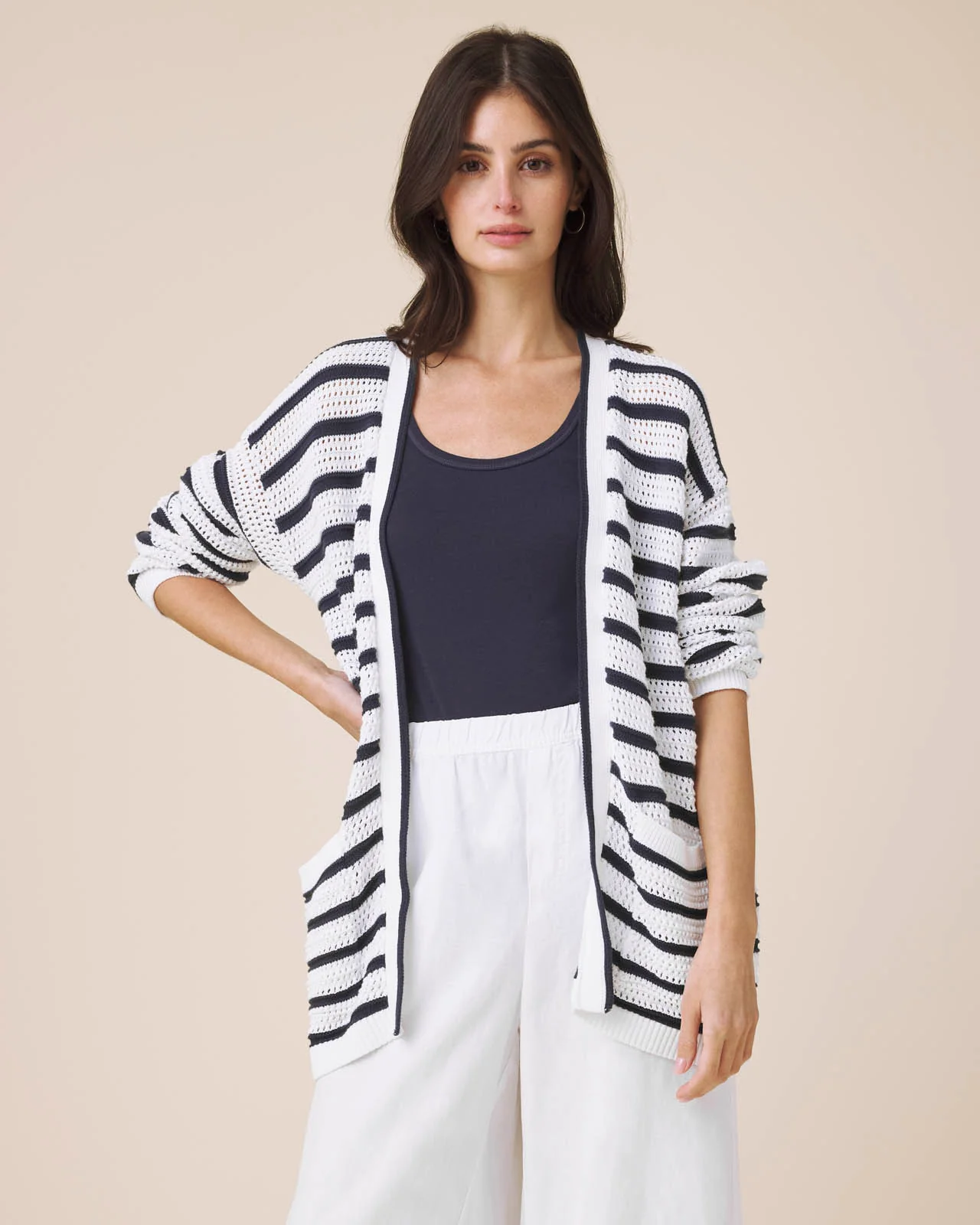 Beckham Stripe Open Cardigan - Image 3
