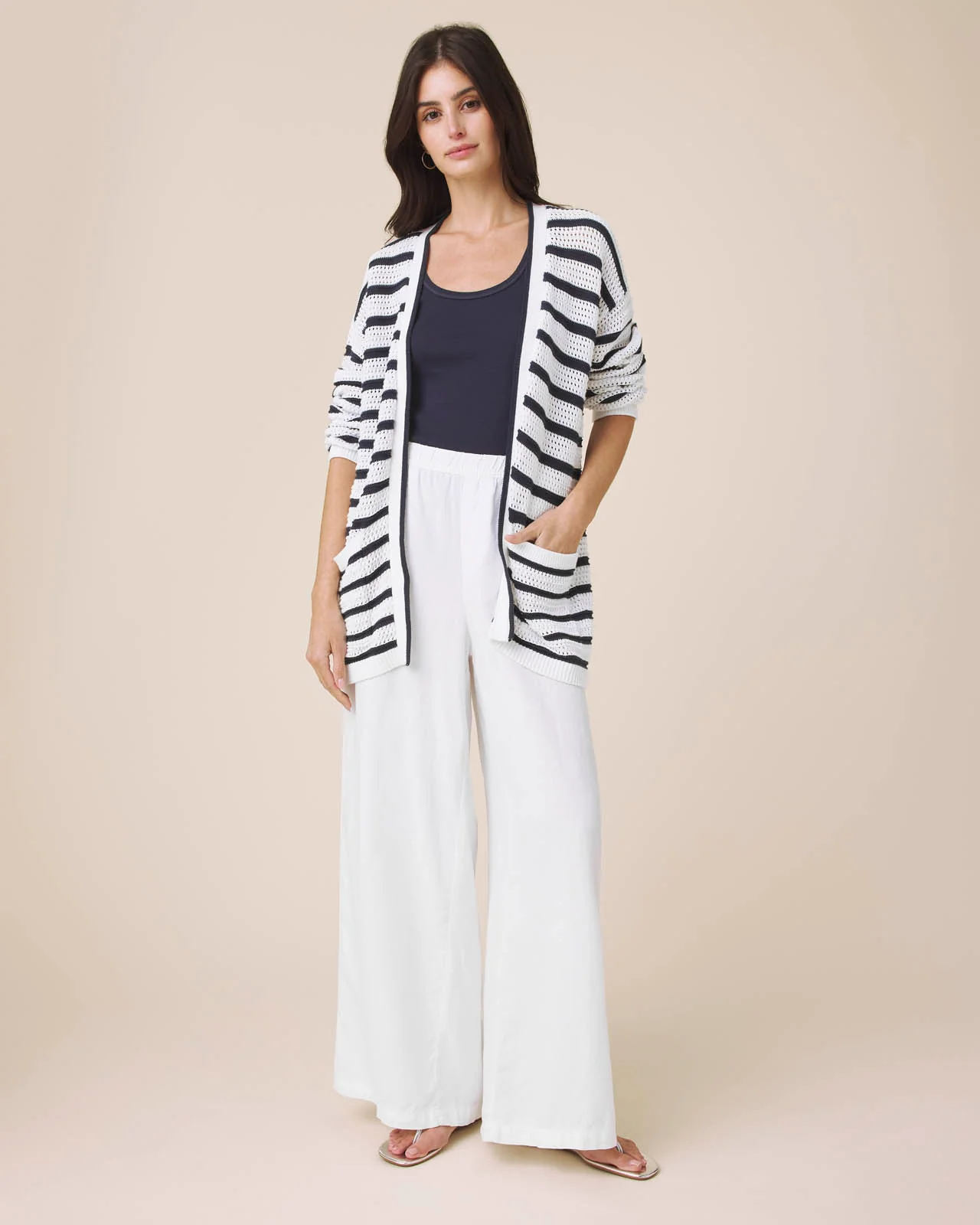 Beckham Stripe Open Cardigan - Image 4