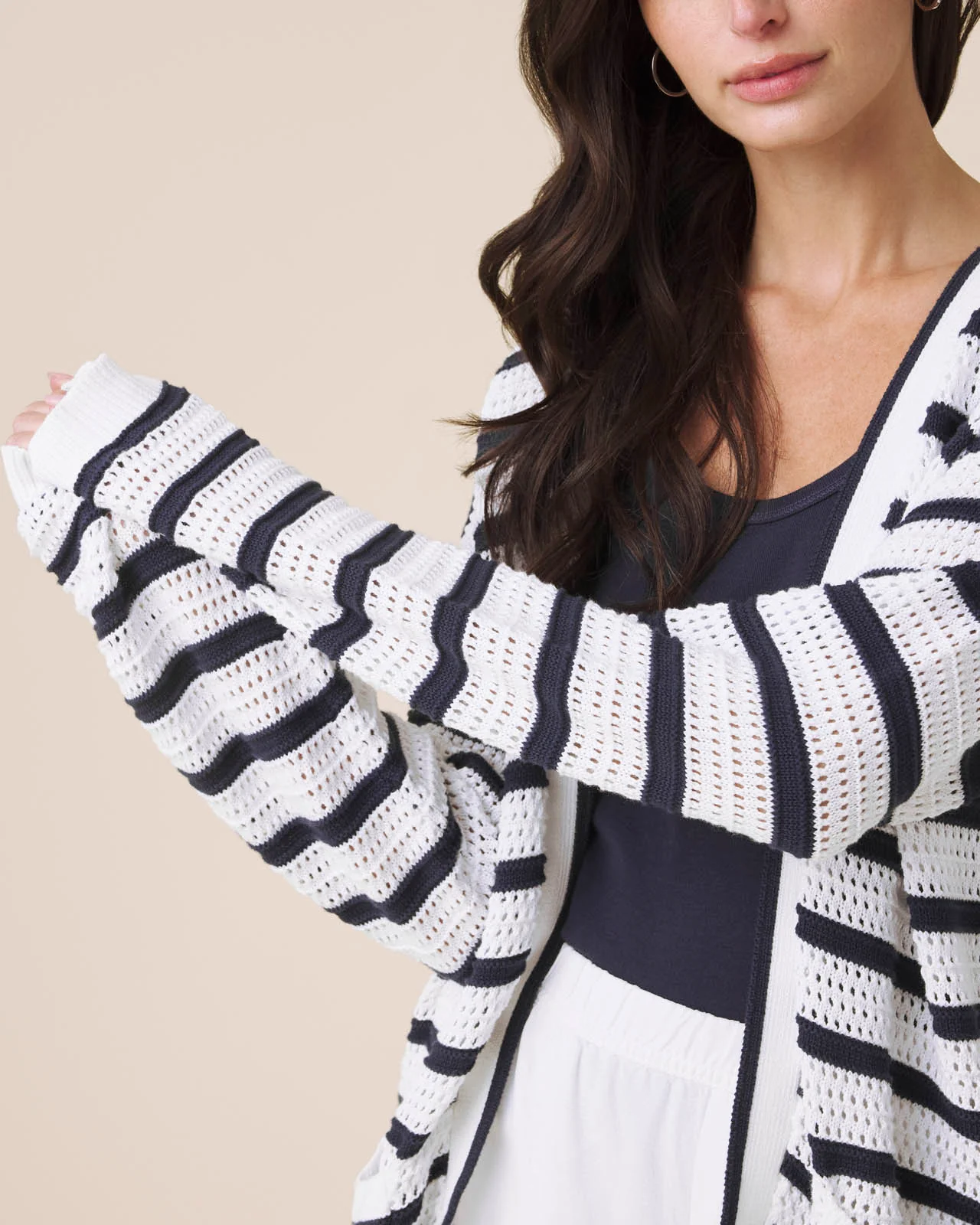 Beckham Stripe Open Cardigan - Image 5