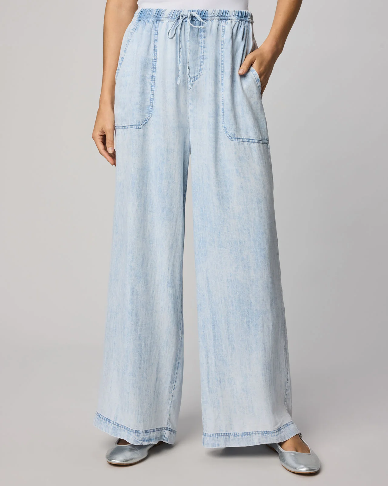 Bleached Indigo Angie Palazzo Pant - Image 10