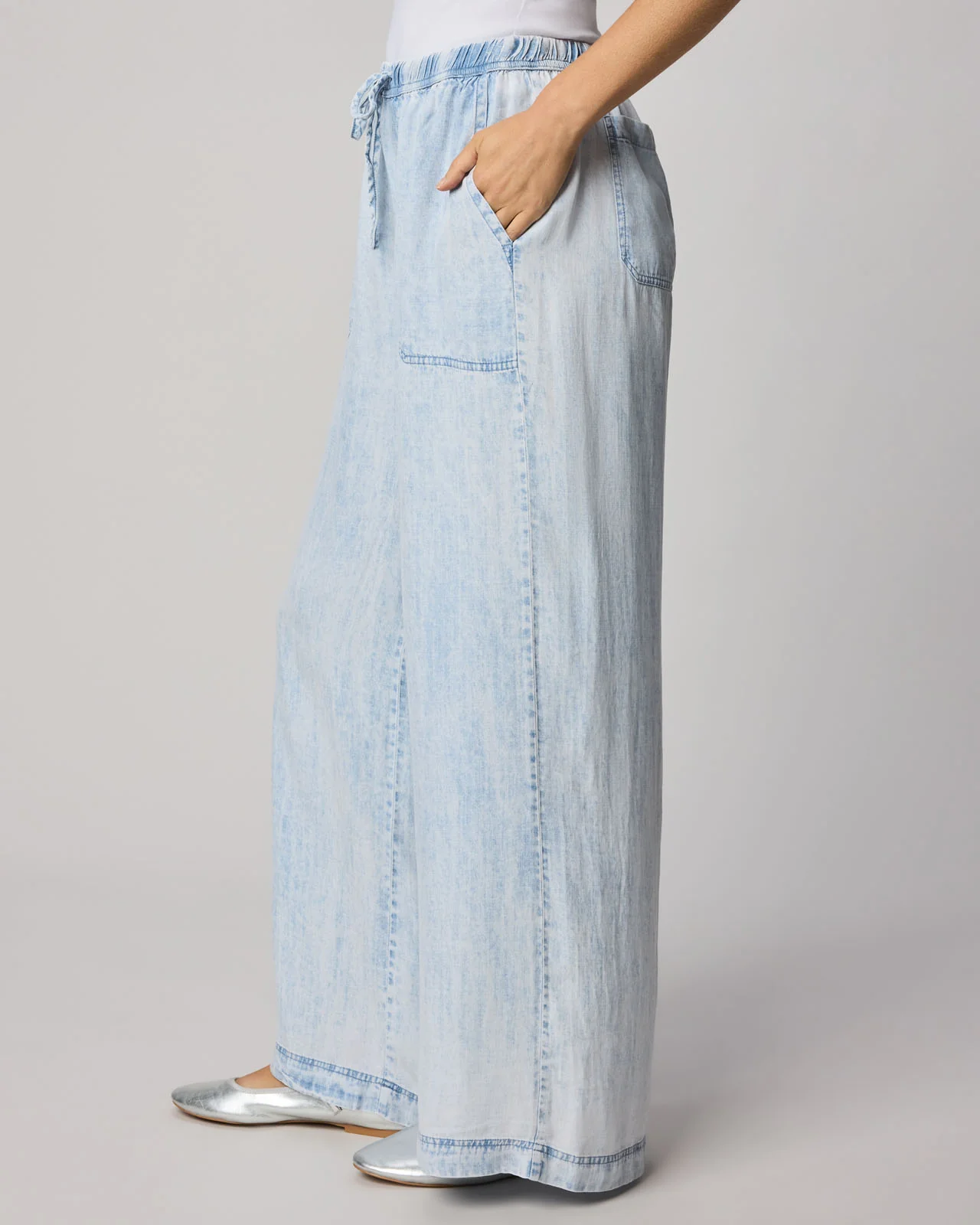 Bleached Indigo Angie Palazzo Pant - Image 11