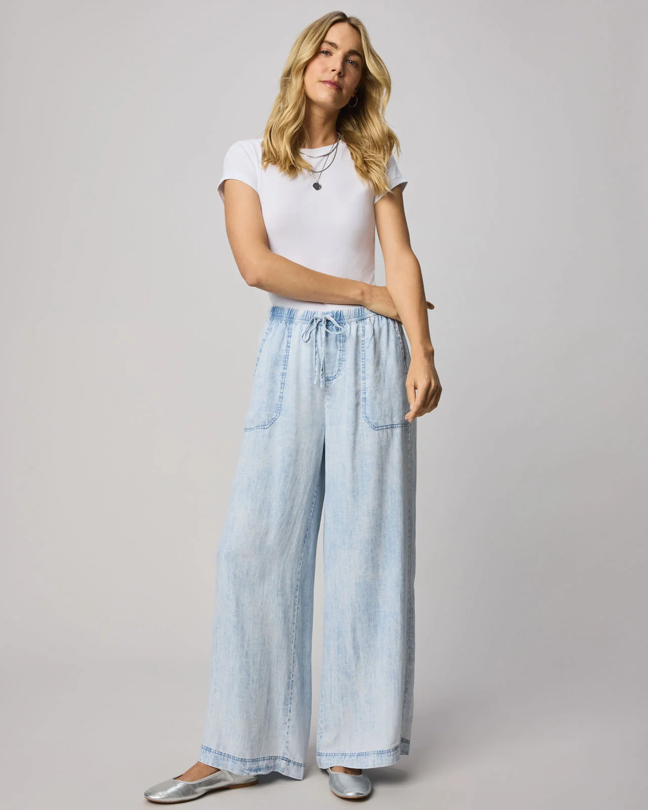 Bleached Indigo Angie Palazzo Pant - Image 14