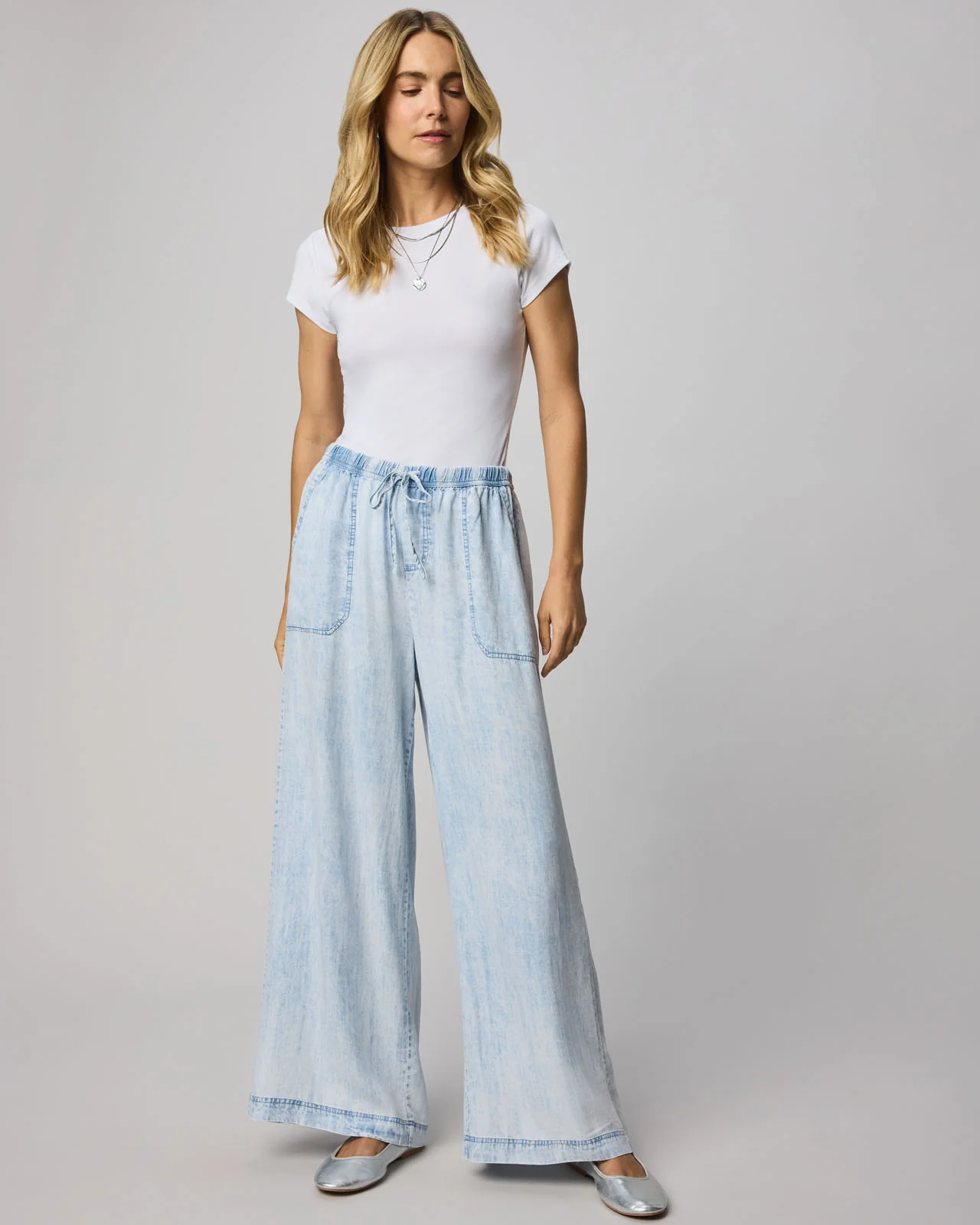Bleached Indigo Angie Palazzo Pant - Image 9
