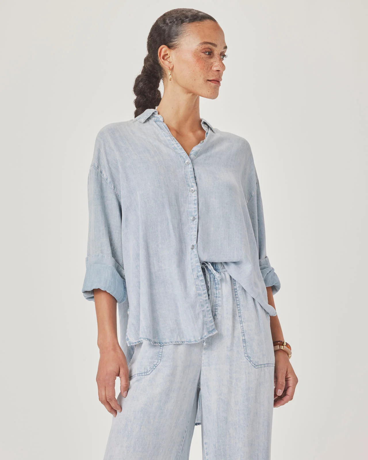 Bleached Indigo Button Down - Image 3