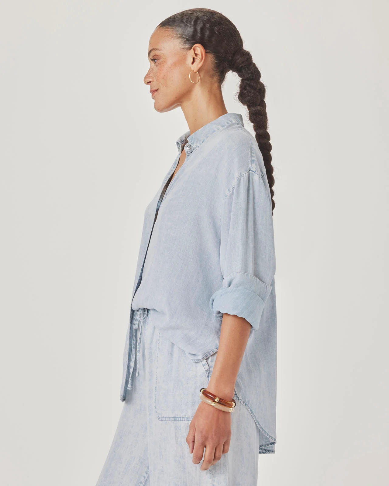 Bleached Indigo Button Down - Image 6