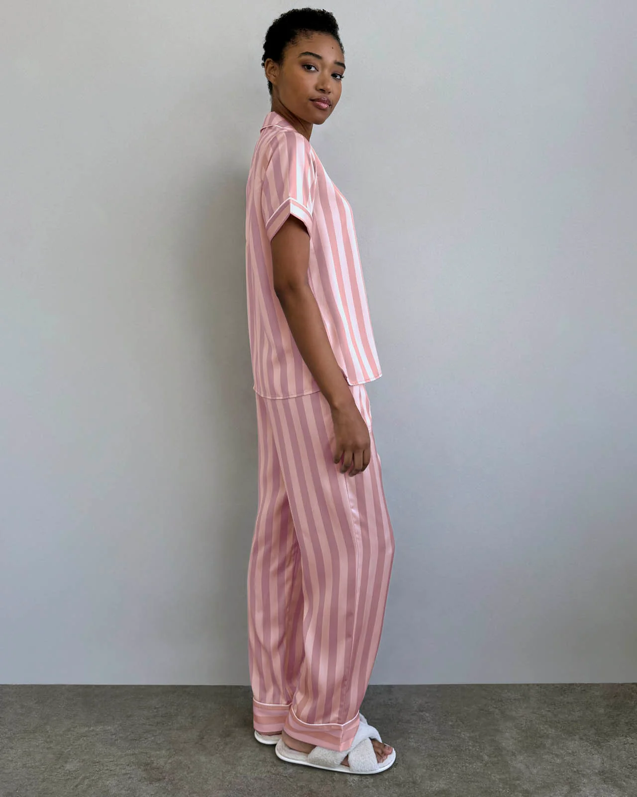 Cabana Stripe Satin Silk Sleep Set - Image 4