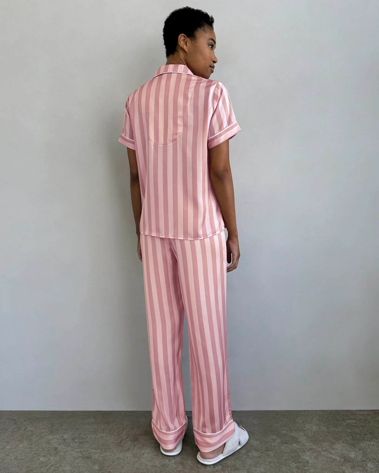 Cabana Stripe Satin Silk Sleep Set - Image 5