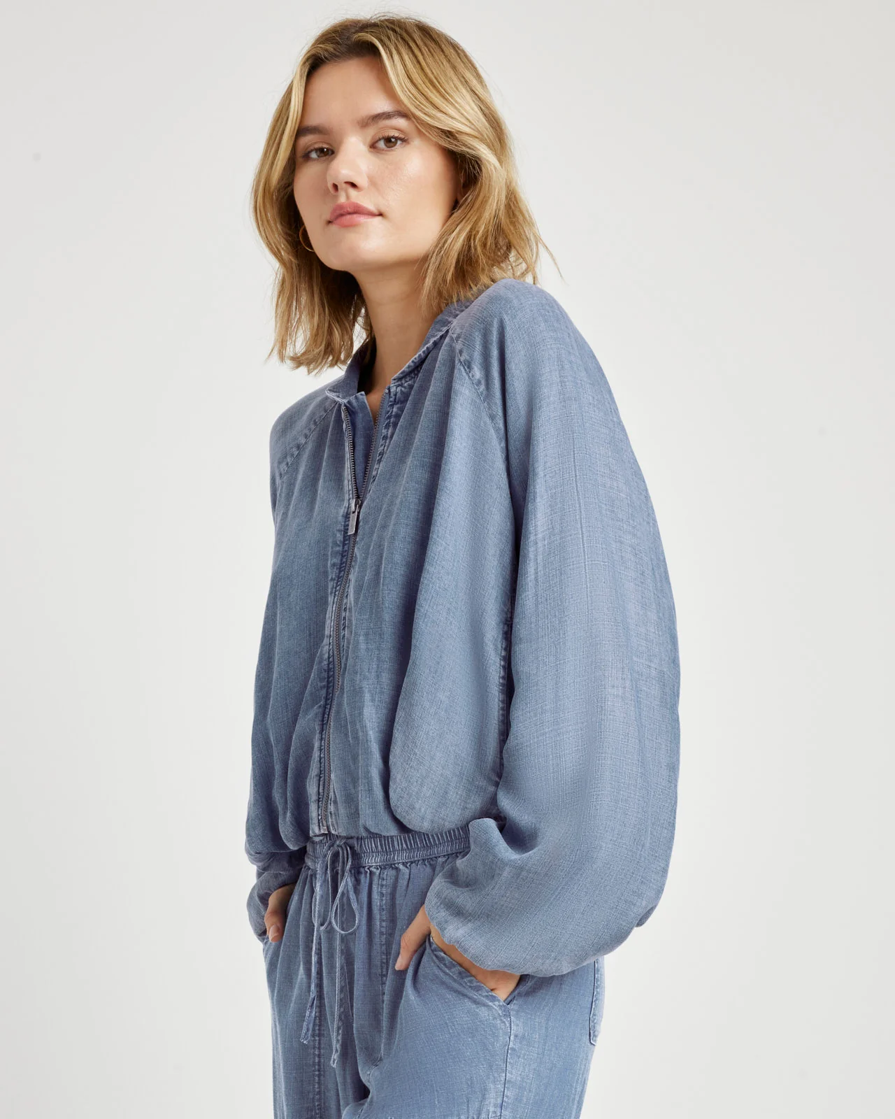 Carina Indigo Bomber Jacket - Image 2
