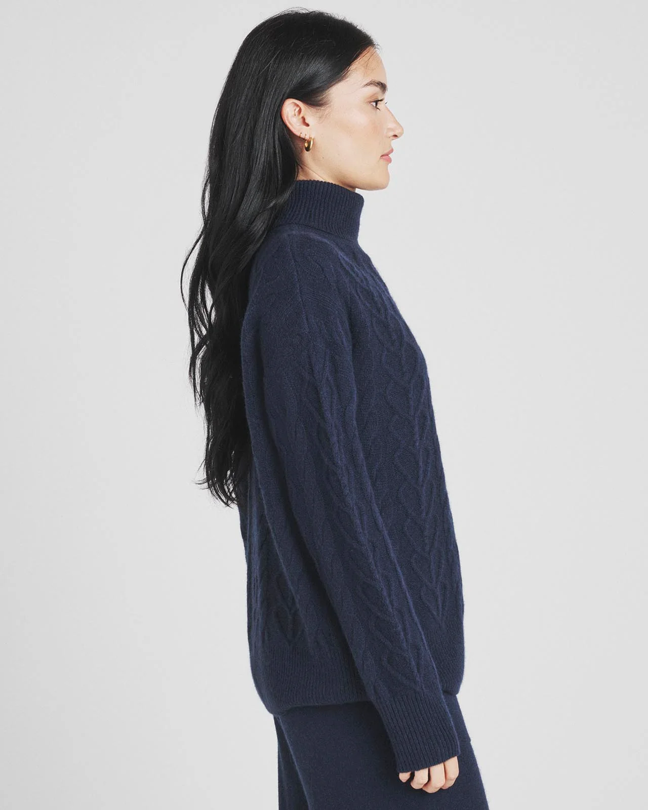 Charlotte Cashmere Turtleneck Cable Sweater - Image 10