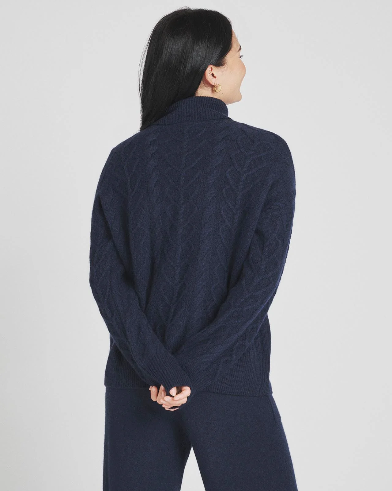 Charlotte Cashmere Turtleneck Cable Sweater - Image 11
