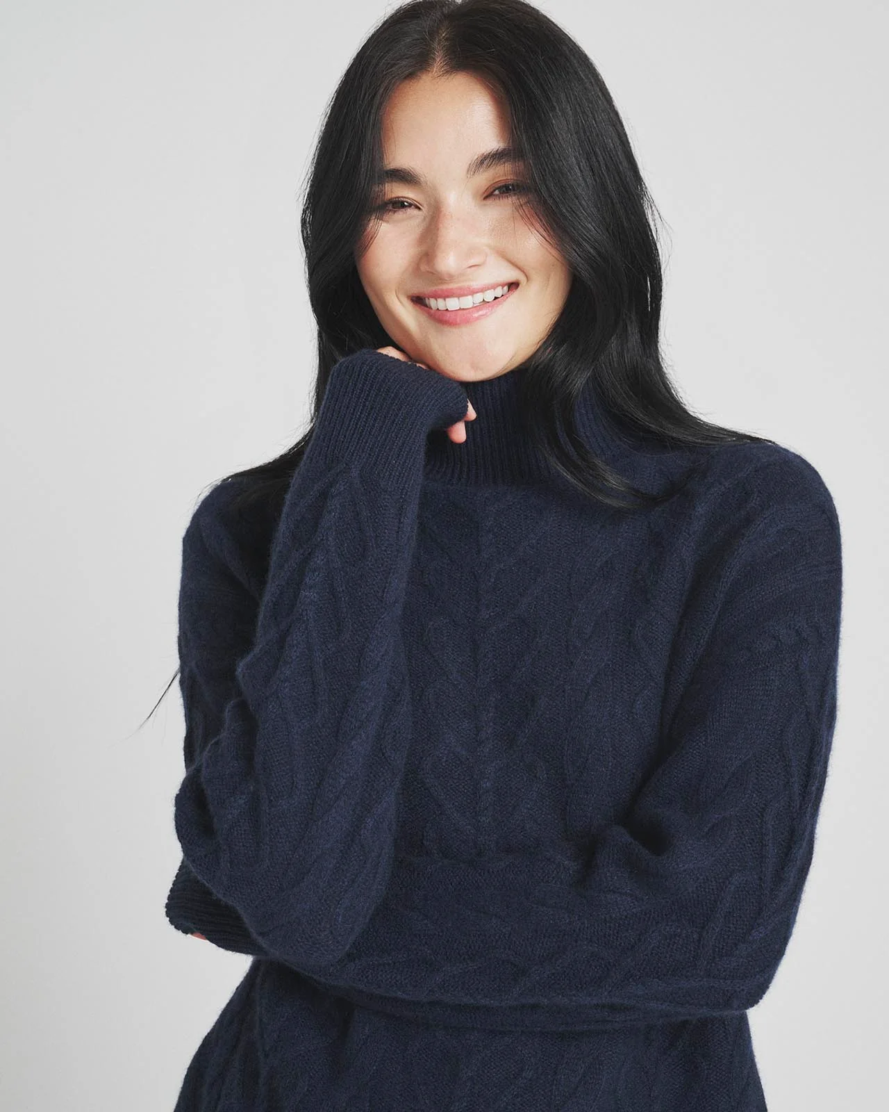 Charlotte Cashmere Turtleneck Cable Sweater - Image 12