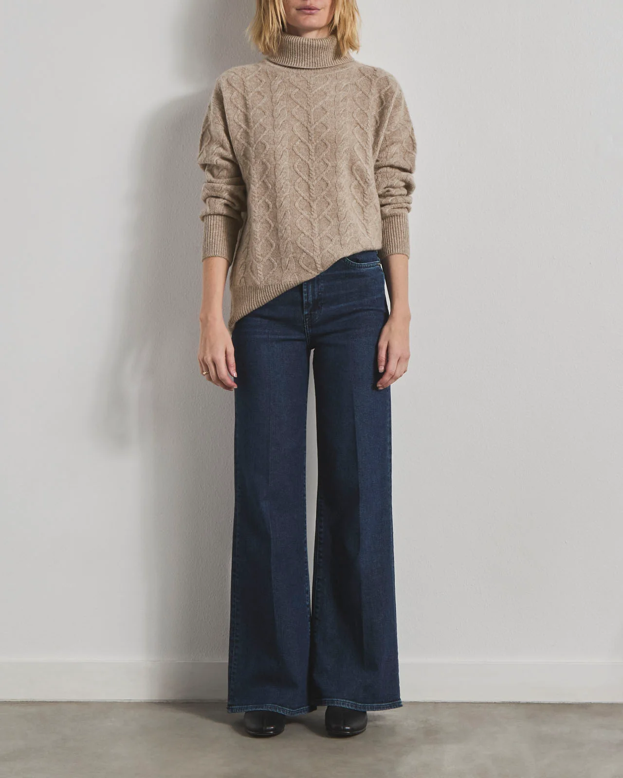 Charlotte Cashmere Turtleneck Cable Sweater - Image 14
