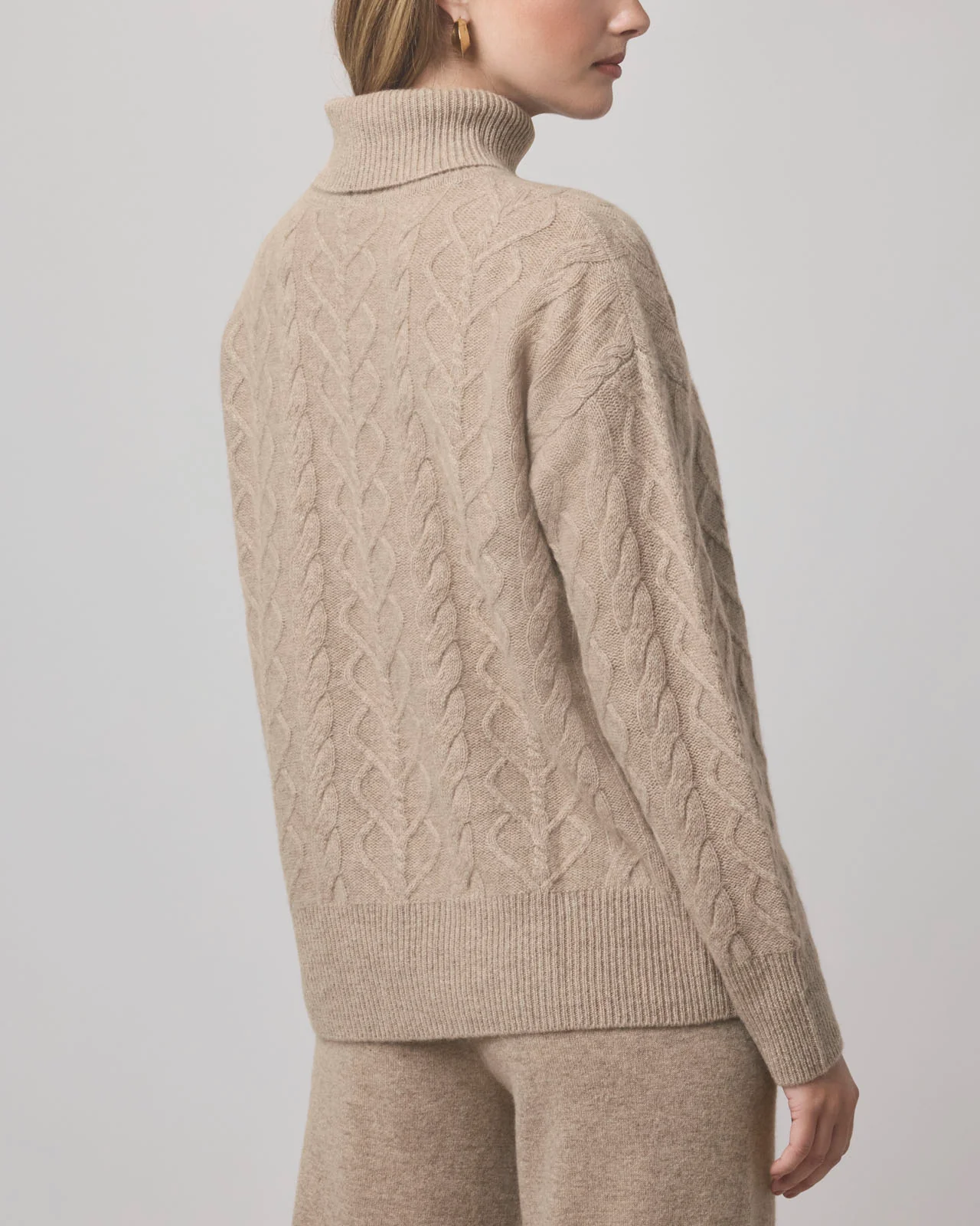 Charlotte Cashmere Turtleneck Cable Sweater - Image 15