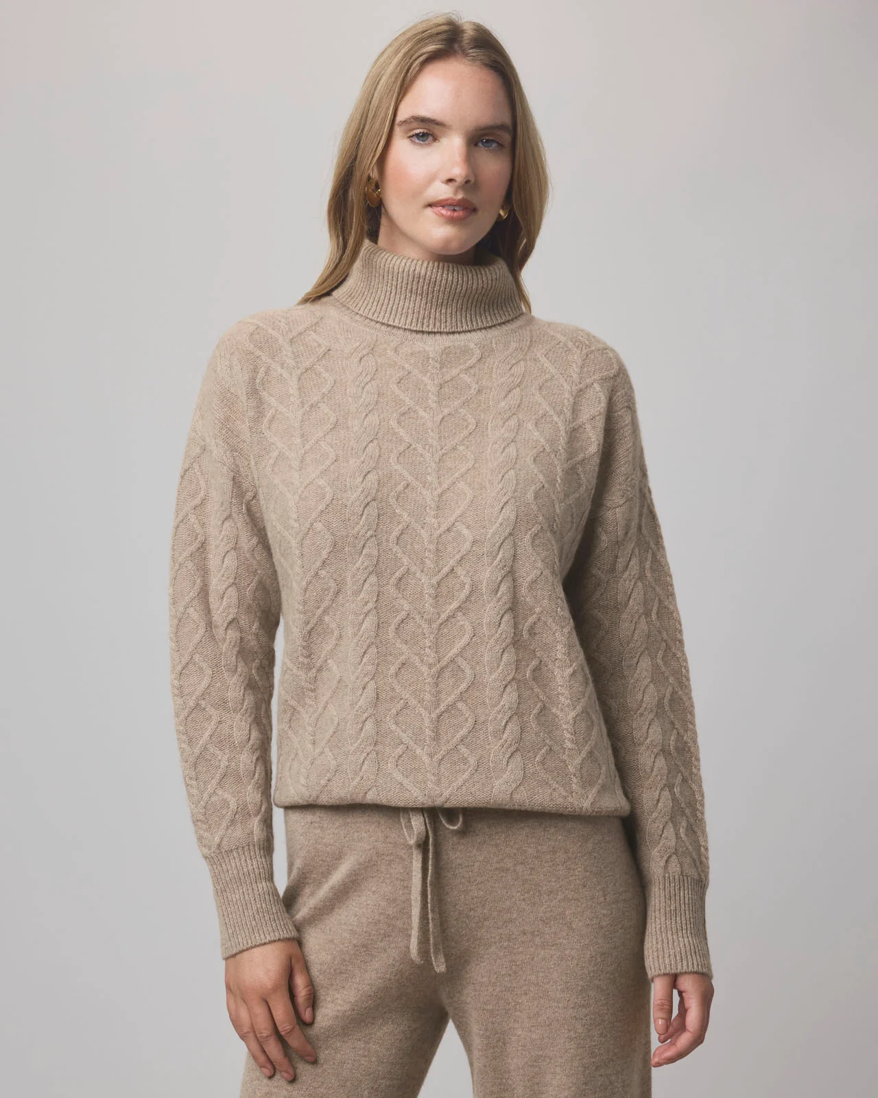 Charlotte Cashmere Turtleneck Cable Sweater - Image 16