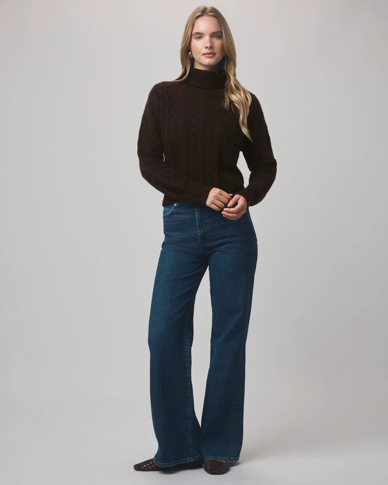 Charlotte Cashmere Turtleneck Cable Sweater - Image 17