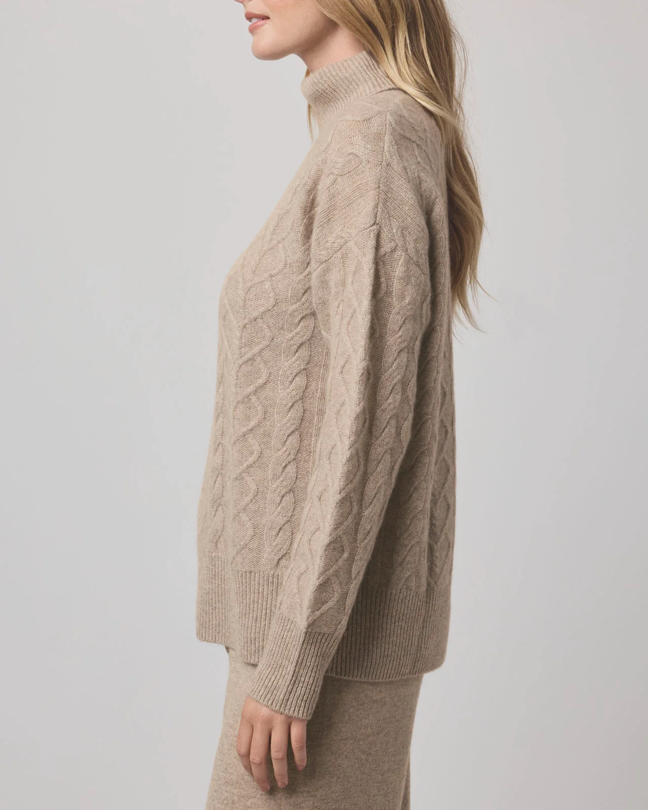 Charlotte Cashmere Turtleneck Cable Sweater - Image 19