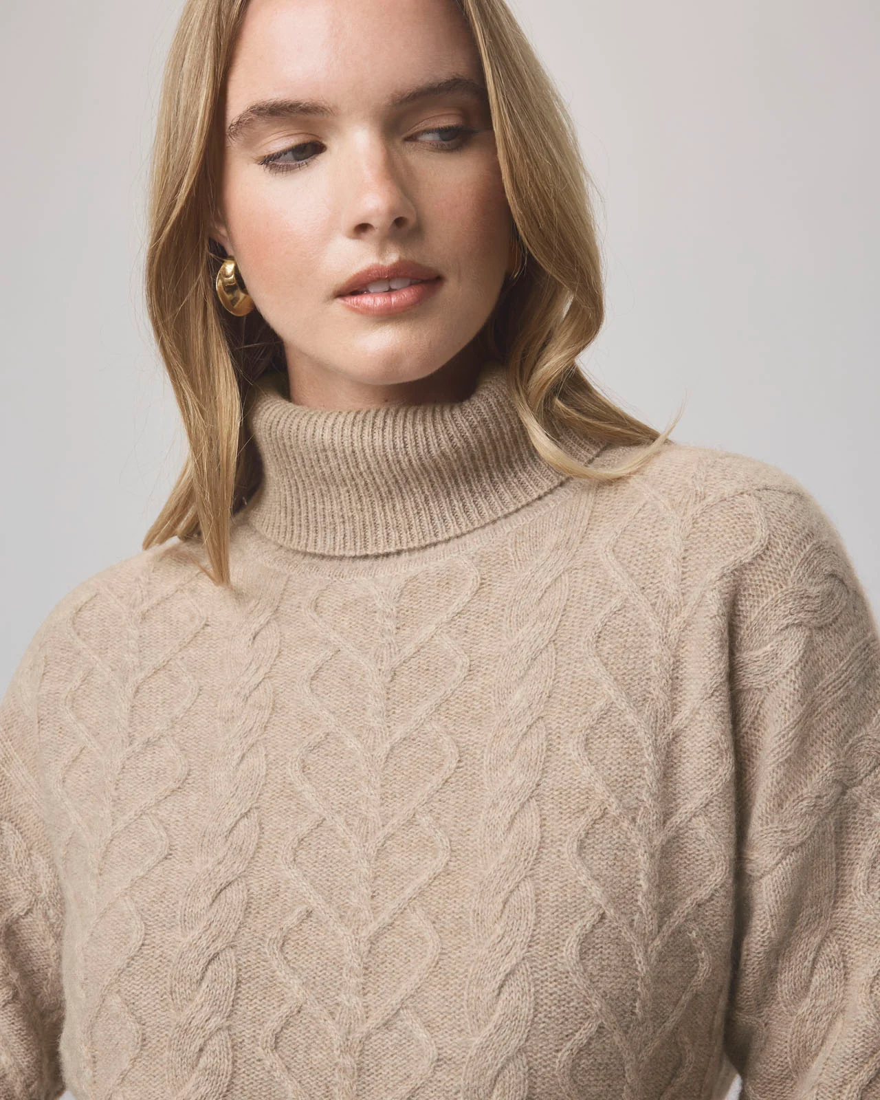 Charlotte Cashmere Turtleneck Cable Sweater - Image 22