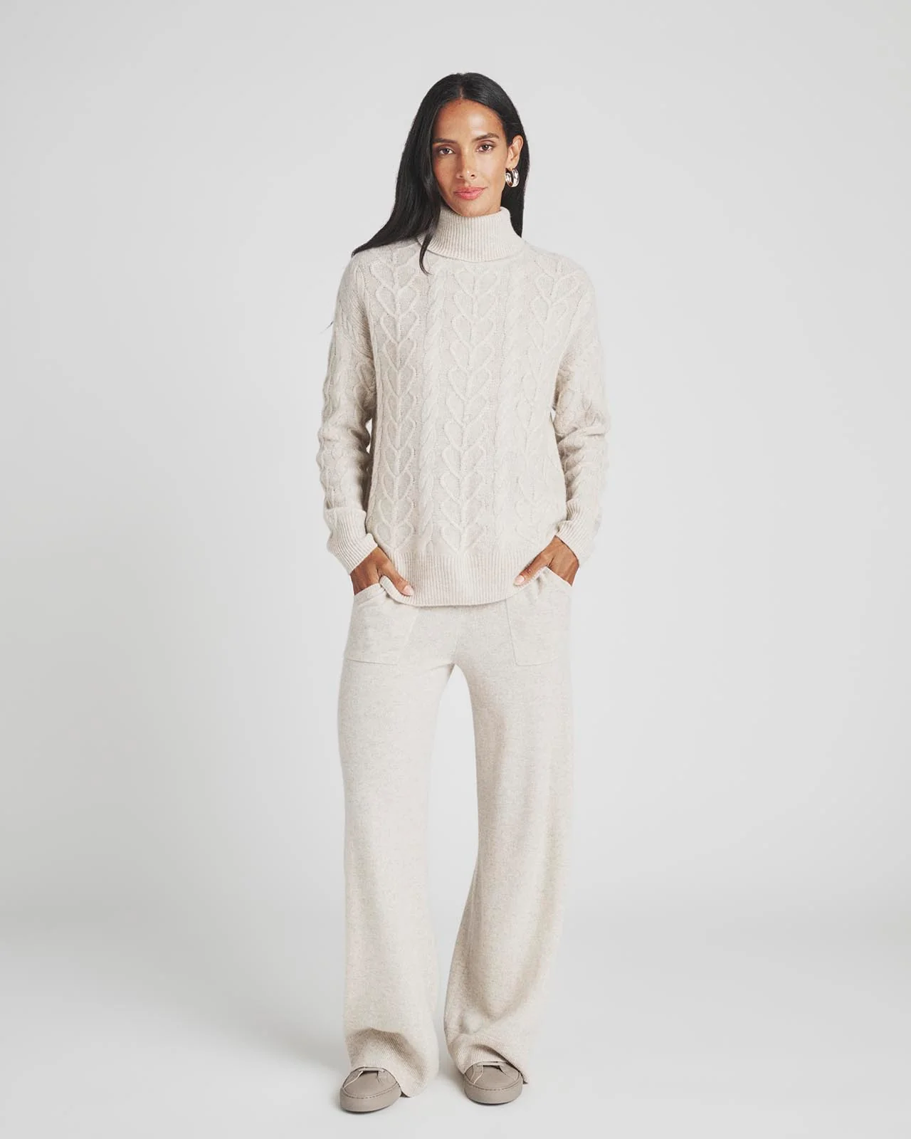 Charlotte Cashmere Turtleneck Cable Sweater - Image 5