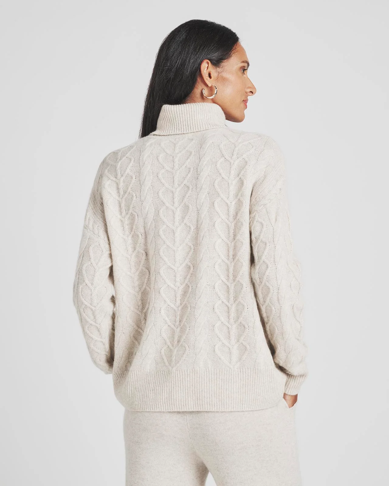 Charlotte Cashmere Turtleneck Cable Sweater - Image 7