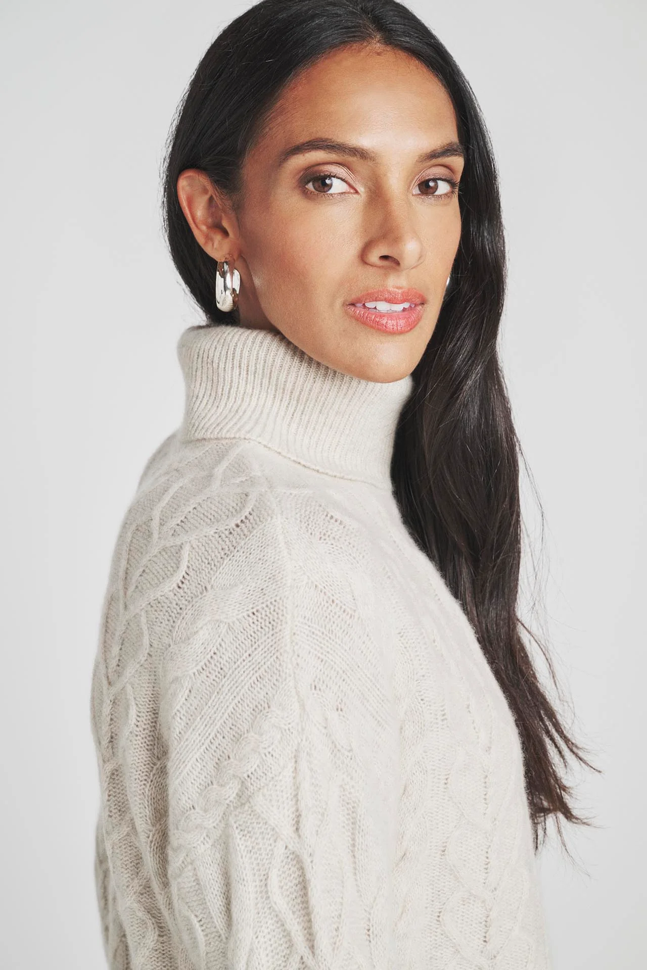 Charlotte Cashmere Turtleneck Cable Sweater - Image 8