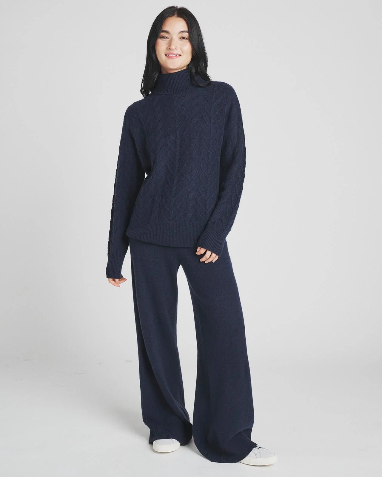 Charlotte Cashmere Turtleneck Cable Sweater - Image 9