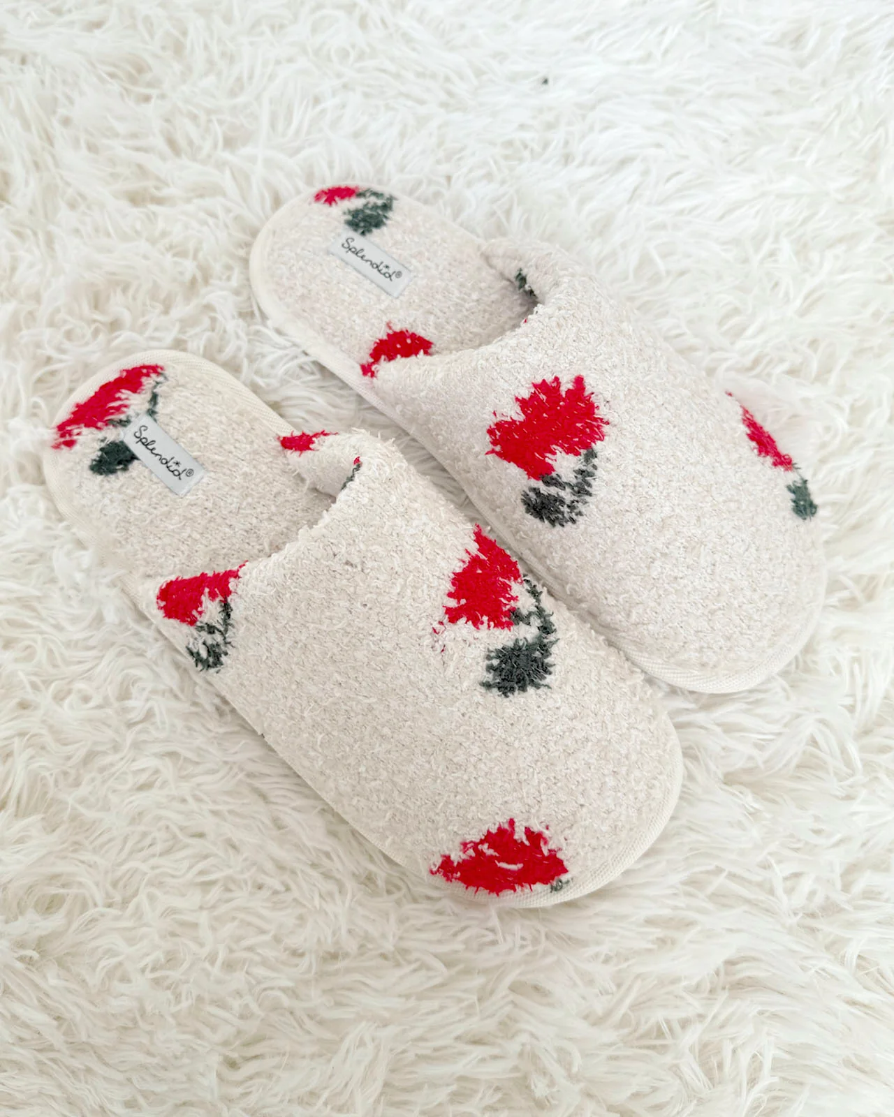 Cherries Cozy Fuzzy Slipper Slide