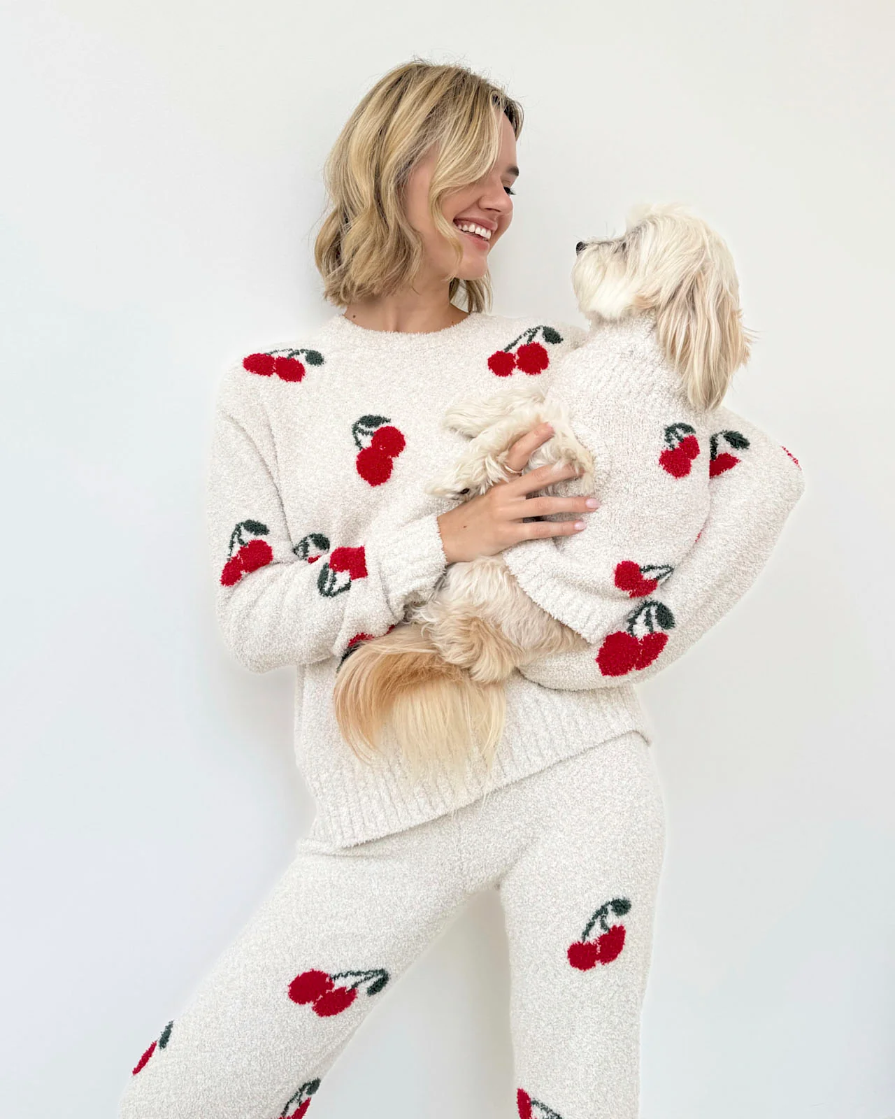 Cherries Fuzzy Pet Sweater - Image 4