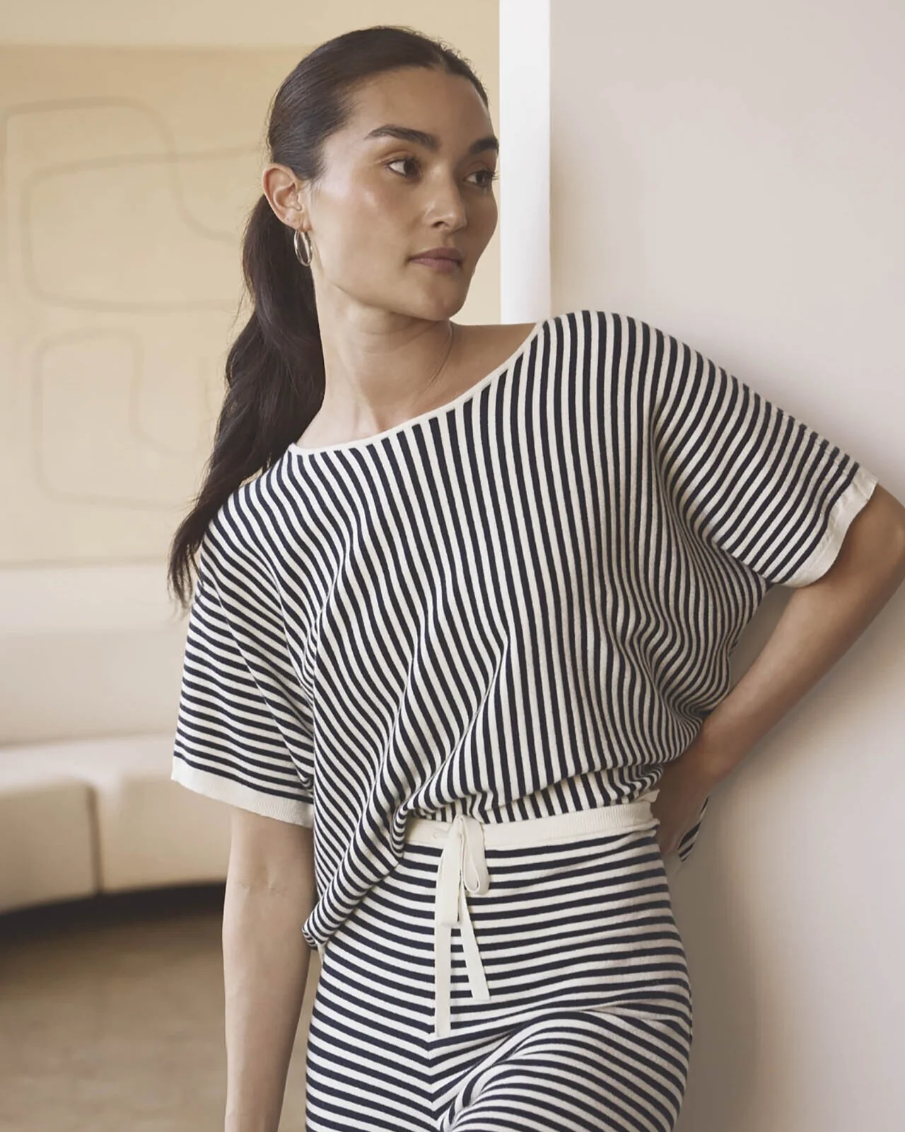 Christa Striped Short Sleeve Sweater - Image 2