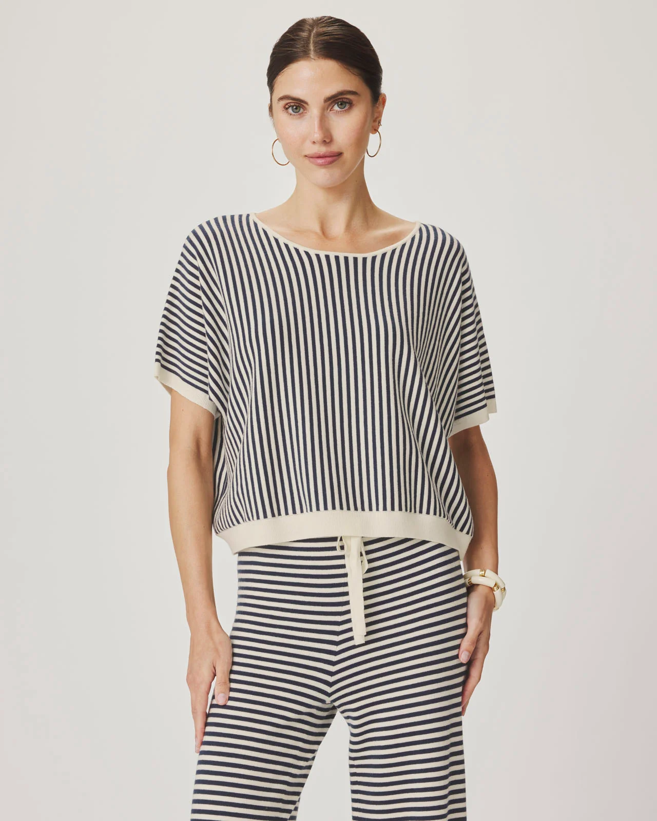 Christa Striped Short Sleeve Sweater - Image 4