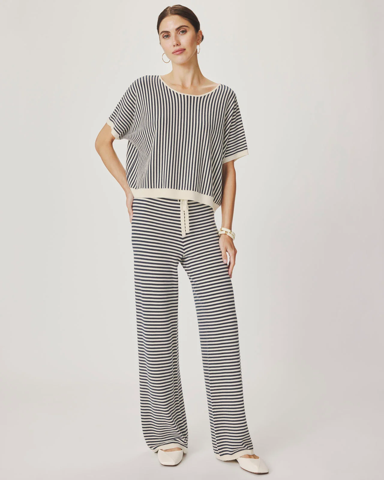 Christa Striped Short Sleeve Sweater - Image 5