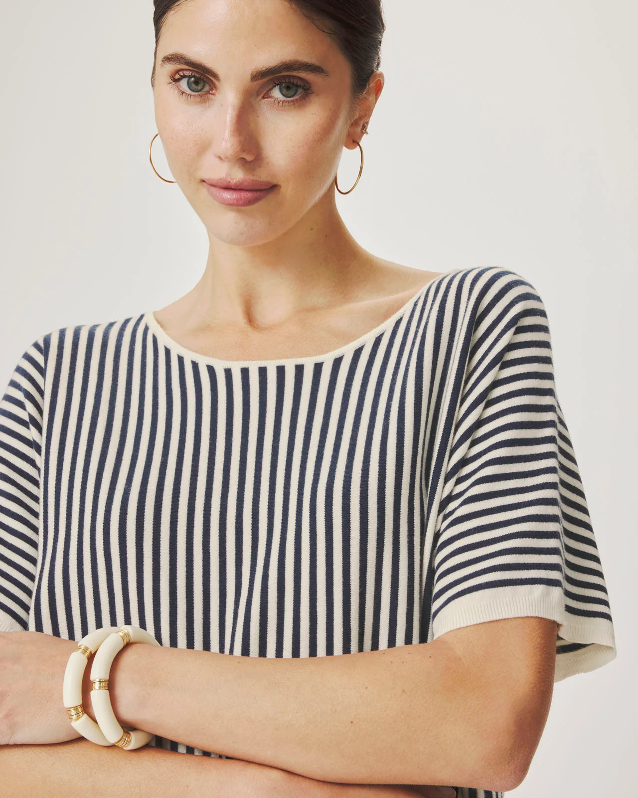 Christa Striped Short Sleeve Sweater - Image 6